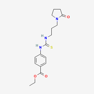 molecular formula C17H23N3O3S B3750785 ethyl 4-[({[3-(2-oxo-1-pyrrolidinyl)propyl]amino}carbonothioyl)amino]benzoate 