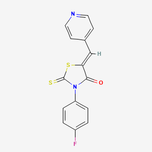 molecular formula C15H9FN2OS2 B3750819 3-(4-fluorophenyl)-5-(4-pyridinylmethylene)-2-thioxo-1,3-thiazolidin-4-one 