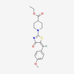 molecular formula C19H22N2O4S B3750827 ethyl 1-[5-(4-methoxybenzylidene)-4-oxo-4,5-dihydro-1,3-thiazol-2-yl]-4-piperidinecarboxylate 