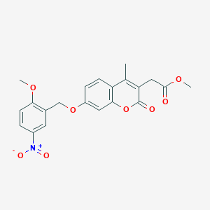 molecular formula C21H19NO8 B3750838 methyl {7-[(2-methoxy-5-nitrobenzyl)oxy]-4-methyl-2-oxo-2H-chromen-3-yl}acetate 