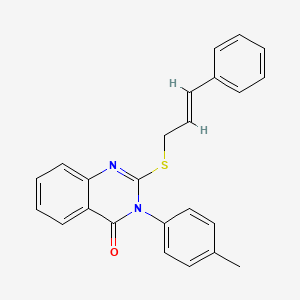 molecular formula C24H20N2OS B3750851 3-(4-methylphenyl)-2-[(3-phenyl-2-propen-1-yl)thio]-4(3H)-quinazolinone CAS No. 477735-16-3