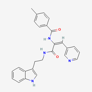 molecular formula C26H24N4O2 B3750887 N-[1-({[2-(1H-indol-3-yl)ethyl]amino}carbonyl)-2-(3-pyridinyl)vinyl]-4-methylbenzamide 