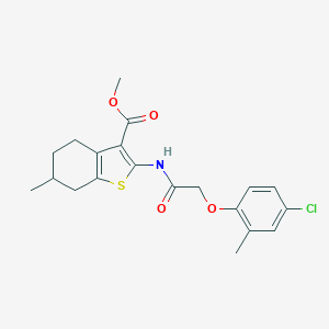 molecular formula C20H22ClNO4S B375089 Methyl 2-{[(4-chloro-2-methylphenoxy)acetyl]amino}-6-methyl-4,5,6,7-tetrahydro-1-benzothiophene-3-carboxylate 