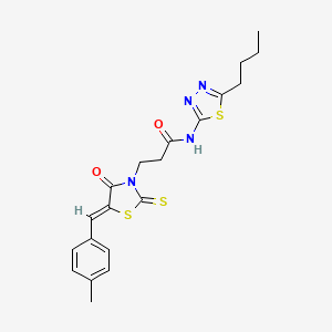 molecular formula C20H22N4O2S3 B3750899 N-(5-butyl-1,3,4-thiadiazol-2-yl)-3-[5-(4-methylbenzylidene)-4-oxo-2-thioxo-1,3-thiazolidin-3-yl]propanamide 