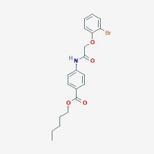 molecular formula C20H22BrNO4 B375091 Pentyl 4-{[(2-bromophenoxy)acetyl]amino}benzoate 