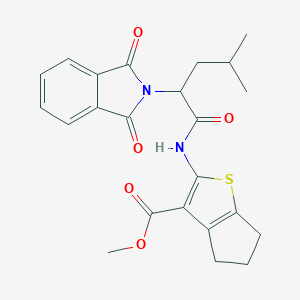 molecular formula C23H24N2O5S B375093 methyl 2-{[2-(1,3-dioxo-1,3-dihydro-2H-isoindol-2-yl)-4-methylpentanoyl]amino}-5,6-dihydro-4H-cyclopenta[b]thiophene-3-carboxylate 