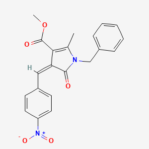 molecular formula C21H18N2O5 B3750943 methyl 1-benzyl-2-methyl-4-(4-nitrobenzylidene)-5-oxo-4,5-dihydro-1H-pyrrole-3-carboxylate 