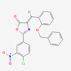 molecular formula C23H15ClN2O5 B3750947 4-[2-(benzyloxy)benzylidene]-2-(4-chloro-3-nitrophenyl)-1,3-oxazol-5(4H)-one 