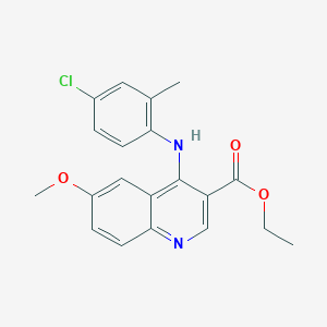 molecular formula C20H19ClN2O3 B375095 Ethyl 4-[(4-chloro-2-methylphenyl)amino]-6-methoxyquinoline-3-carboxylate CAS No. 370851-70-0