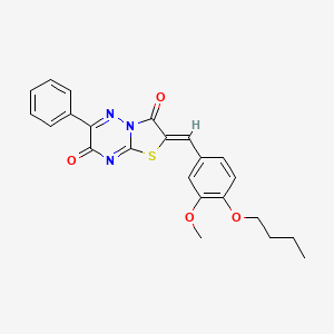 molecular formula C23H21N3O4S B3750955 2-(4-butoxy-3-methoxybenzylidene)-6-phenyl-7H-[1,3]thiazolo[3,2-b][1,2,4]triazine-3,7(2H)-dione 