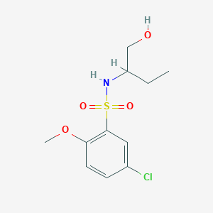 molecular formula C11H16ClNO4S B3750964 5-chloro-N-[1-(hydroxymethyl)propyl]-2-methoxybenzenesulfonamide 