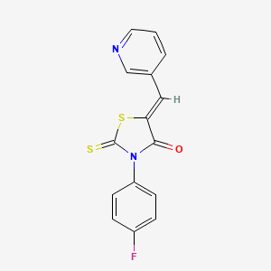molecular formula C15H9FN2OS2 B3750988 3-(4-fluorophenyl)-5-(3-pyridinylmethylene)-2-thioxo-1,3-thiazolidin-4-one 