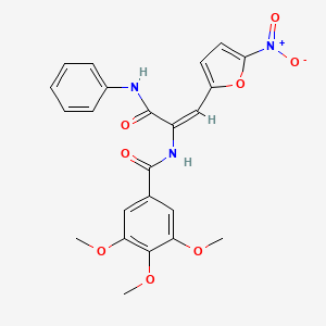 molecular formula C23H21N3O8 B3750991 N-[1-(anilinocarbonyl)-2-(5-nitro-2-furyl)vinyl]-3,4,5-trimethoxybenzamide 