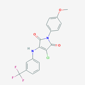 molecular formula C18H12ClF3N2O3 B375102 3-chloro-1-(4-methoxyphenyl)-4-[3-(trifluoromethyl)anilino]-1H-pyrrole-2,5-dione 
