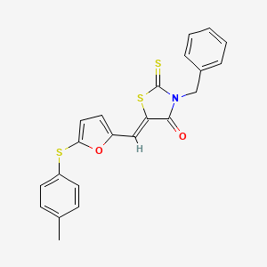 molecular formula C22H17NO2S3 B3751027 3-benzyl-5-({5-[(4-methylphenyl)thio]-2-furyl}methylene)-2-thioxo-1,3-thiazolidin-4-one 