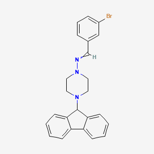 molecular formula C24H22BrN3 B3751032 N-(3-bromobenzylidene)-4-(9H-fluoren-9-yl)-1-piperazinamine 