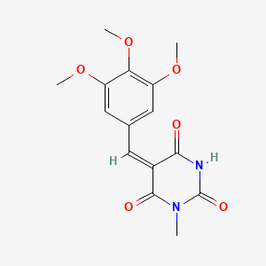 molecular formula C15H16N2O6 B3751035 1-methyl-5-(3,4,5-trimethoxybenzylidene)-2,4,6(1H,3H,5H)-pyrimidinetrione 