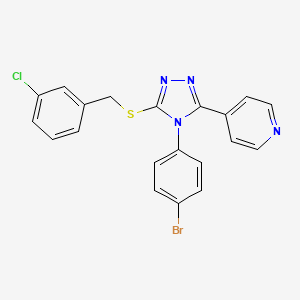 molecular formula C20H14BrClN4S B3751049 4-{4-(4-bromophenyl)-5-[(3-chlorobenzyl)thio]-4H-1,2,4-triazol-3-yl}pyridine CAS No. 477331-24-1