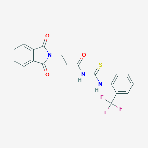 molecular formula C19H14F3N3O3S B375105 3-(1,3-dioxoisoindolin-2-yl)-N-((2-(trifluoromethyl)phenyl)carbamothioyl)propanamide 