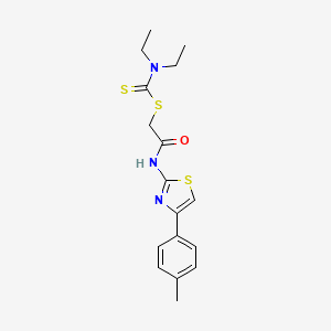 molecular formula C17H21N3OS3 B3751050 2-{[4-(4-methylphenyl)-1,3-thiazol-2-yl]amino}-2-oxoethyl diethyldithiocarbamate 