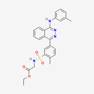ethyl N-[(2-methyl-5-{4-[(3-methylphenyl)amino]-1-phthalazinyl}phenyl)sulfonyl]glycinate