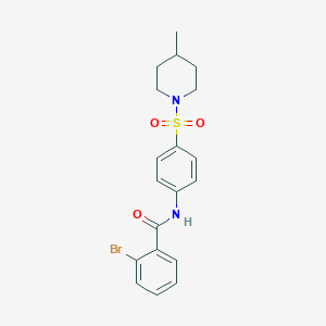 molecular formula C19H21BrN2O3S B375106 2-bromo-N-{4-[(4-methyl-1-piperidinyl)sulfonyl]phenyl}benzamide 