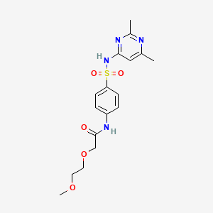 molecular formula C17H22N4O5S B3751073 N-(4-{[(2,6-dimethyl-4-pyrimidinyl)amino]sulfonyl}phenyl)-2-(2-methoxyethoxy)acetamide 