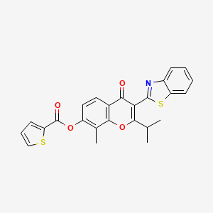 molecular formula C25H19NO4S2 B3751081 3-(1,3-benzothiazol-2-yl)-2-isopropyl-8-methyl-4-oxo-4H-chromen-7-yl 2-thiophenecarboxylate 