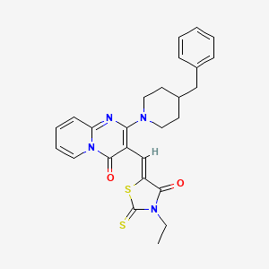 molecular formula C26H26N4O2S2 B3751086 2-(4-benzyl-1-piperidinyl)-3-[(3-ethyl-4-oxo-2-thioxo-1,3-thiazolidin-5-ylidene)methyl]-4H-pyrido[1,2-a]pyrimidin-4-one 