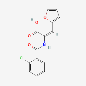 molecular formula C14H10ClNO4 B3751091 2-[(2-chlorobenzoyl)amino]-3-(2-furyl)acrylic acid 