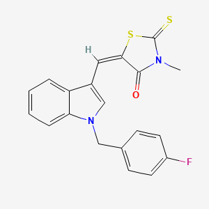 molecular formula C20H15FN2OS2 B3751101 5-{[1-(4-fluorobenzyl)-1H-indol-3-yl]methylene}-3-methyl-2-thioxo-1,3-thiazolidin-4-one 