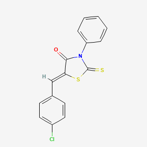 molecular formula C16H10ClNOS2 B3751107 5-(4-chlorobenzylidene)-3-phenyl-2-thioxo-1,3-thiazolidin-4-one 