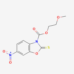 molecular formula C11H10N2O6S B3751117 2-methoxyethyl 6-nitro-2-thioxo-1,3-benzoxazole-3(2H)-carboxylate 