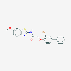 molecular formula C22H17BrN2O3S B375112 2-[(3-bromobiphenyl-4-yl)oxy]-N-(6-methoxy-1,3-benzothiazol-2-yl)acetamide 