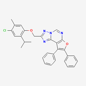 molecular formula C30H25ClN4O2 B3751122 2-[(4-chloro-2-isopropyl-5-methylphenoxy)methyl]-8,9-diphenylfuro[3,2-e][1,2,4]triazolo[1,5-c]pyrimidine 