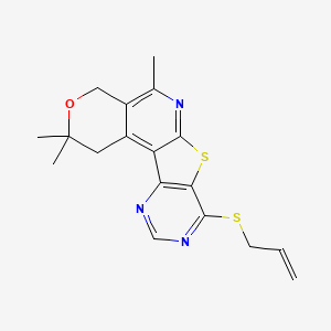 8-(allylthio)-2,2,5-trimethyl-1,4-dihydro-2H-pyrano[4'',3'':4',5']pyrido[3',2':4,5]thieno[3,2-d]pyrimidine
