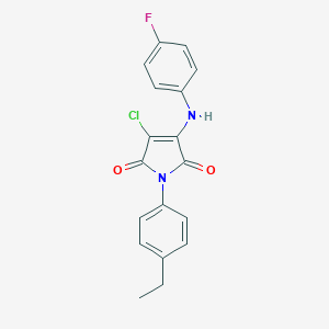 molecular formula C18H14ClFN2O2 B375113 3-chloro-1-(4-ethylphenyl)-4-(4-fluoroanilino)-1H-pyrrole-2,5-dione CAS No. 383895-98-5