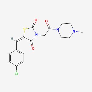molecular formula C17H18ClN3O3S B3751144 5-(4-chlorobenzylidene)-3-[2-(4-methyl-1-piperazinyl)-2-oxoethyl]-1,3-thiazolidine-2,4-dione 