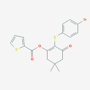 2-[(4-Bromophenyl)sulfanyl]-5,5-dimethyl-3-oxocyclohex-1-en-1-yl thiophene-2-carboxylate