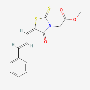 molecular formula C15H13NO3S2 B3751213 methyl [4-oxo-5-(3-phenyl-2-propen-1-ylidene)-2-thioxo-1,3-thiazolidin-3-yl]acetate 