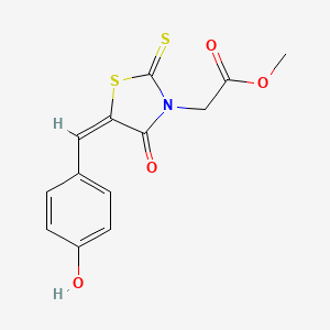 molecular formula C13H11NO4S2 B3751219 methyl [5-(4-hydroxybenzylidene)-4-oxo-2-thioxo-1,3-thiazolidin-3-yl]acetate 