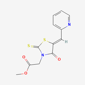 molecular formula C12H10N2O3S2 B3751225 methyl [4-oxo-5-(2-pyridinylmethylene)-2-thioxo-1,3-thiazolidin-3-yl]acetate 