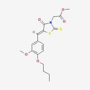 molecular formula C18H21NO5S2 B3751230 methyl [5-(4-butoxy-3-methoxybenzylidene)-4-oxo-2-thioxo-1,3-thiazolidin-3-yl]acetate 