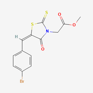 molecular formula C13H10BrNO3S2 B3751238 methyl [5-(4-bromobenzylidene)-4-oxo-2-thioxo-1,3-thiazolidin-3-yl]acetate 