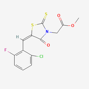 molecular formula C13H9ClFNO3S2 B3751248 methyl [5-(2-chloro-6-fluorobenzylidene)-4-oxo-2-thioxo-1,3-thiazolidin-3-yl]acetate 