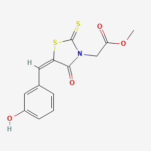 molecular formula C13H11NO4S2 B3751254 methyl [5-(3-hydroxybenzylidene)-4-oxo-2-thioxo-1,3-thiazolidin-3-yl]acetate 