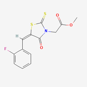molecular formula C13H10FNO3S2 B3751257 methyl [5-(2-fluorobenzylidene)-4-oxo-2-thioxo-1,3-thiazolidin-3-yl]acetate 