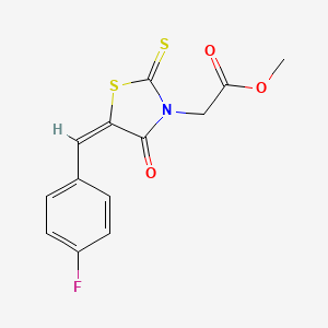 molecular formula C13H10FNO3S2 B3751258 methyl [5-(4-fluorobenzylidene)-4-oxo-2-thioxo-1,3-thiazolidin-3-yl]acetate 
