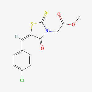 molecular formula C13H10ClNO3S2 B3751260 methyl [5-(4-chlorobenzylidene)-4-oxo-2-thioxo-1,3-thiazolidin-3-yl]acetate 