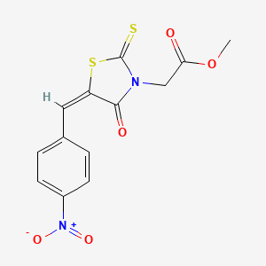 molecular formula C13H10N2O5S2 B3751265 methyl [5-(4-nitrobenzylidene)-4-oxo-2-thioxo-1,3-thiazolidin-3-yl]acetate 